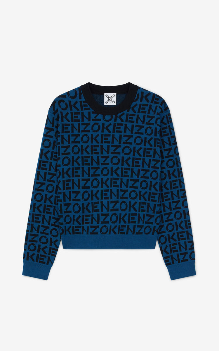 Pull monogramme bleu KENZO TED TED LUXURY Vetements Accessoires a METZ