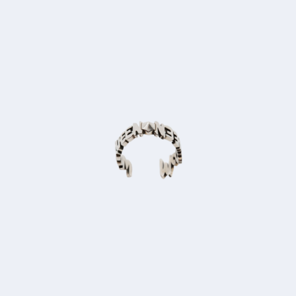 Bague ajourée "GRAFFITI" en argent vieilli  ALEXANDER MCQUEEN