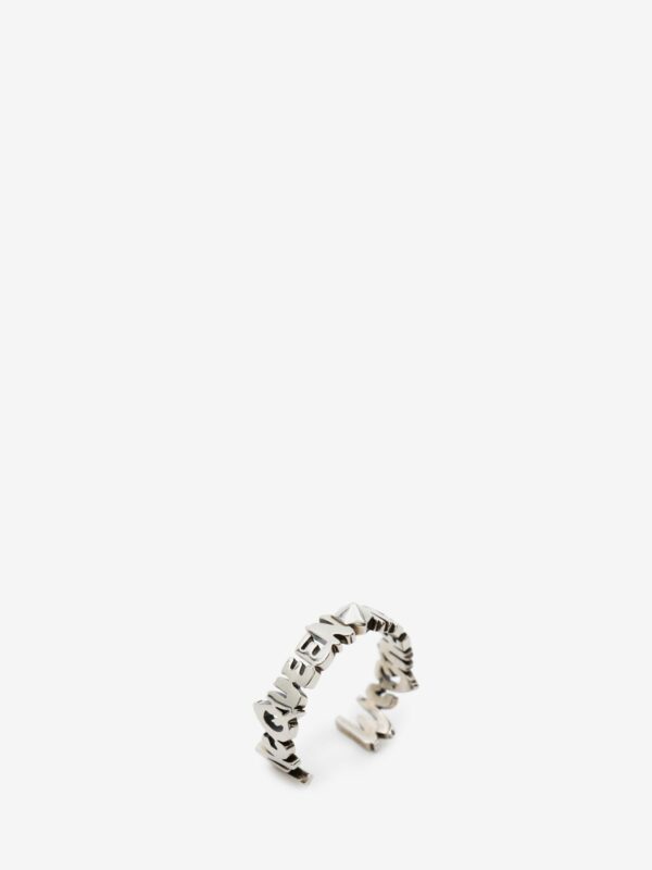 Bague ajourée "GRAFFITI" en argent vieilli  ALEXANDER MCQUEEN – Image 2