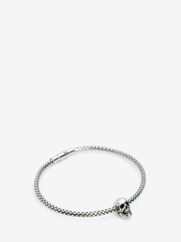 Bracelet métallique "SKULL" en argent vieilli - ALEXANDER MCQUEEN - – Image 2