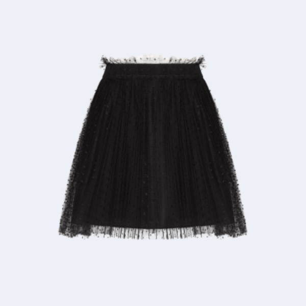 Jupe plissée tulle au point d'esprit  RED VALENTINO