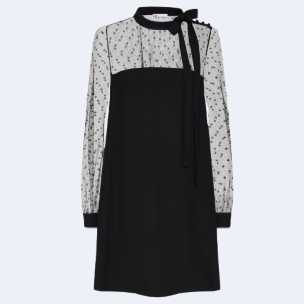 Robe en crêpe tulle au point d'esprit  RED VALENTINO