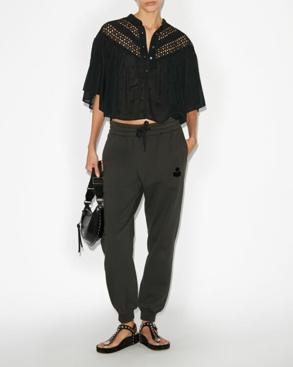 Pantalon à Logo "MALONA" Noir estompé  ISABEL MARANT – Image 2
