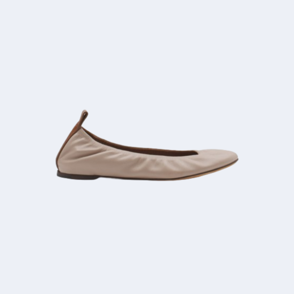 Ballerine en cuir Beige foncé LANVIN