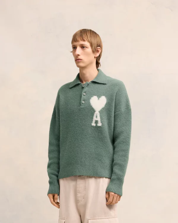 Pull col polo "AMI DE COEUR" AMI PARIS – Image 2
