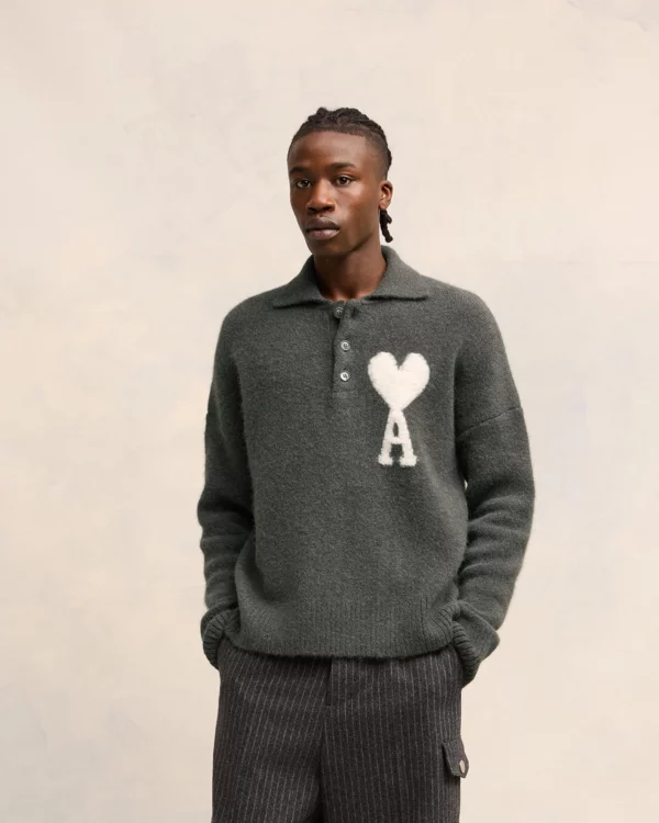 Pull col polo "AMI DE COEUR" AMI PARIS – Image 2