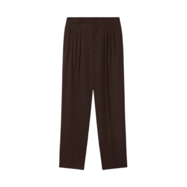 Pantalon de tailleur plissé en laine CASABLANCA
