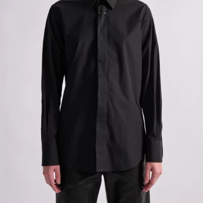 Chemise longues manches en popeline noire BARBARA BUI