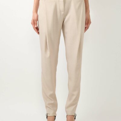 Pantalon en crêpe imprimé sable BARBARA BUI