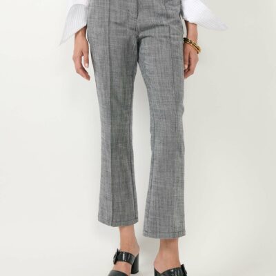 Pantalon 7/8 en sergé de coton gris BARBARA BUI