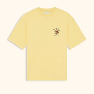 Tee-shirt "ROSE SLOGAN" jaune clair DRÔLE DE MONSIEUR