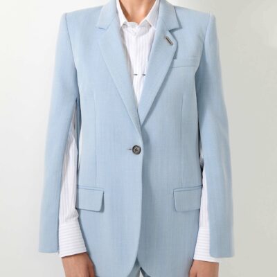 Veste de tailleur cintrée bleu ciel BARBARA BUI