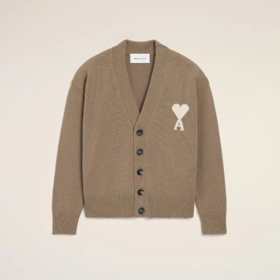 Cardigan beige manches longues AMI PARIS