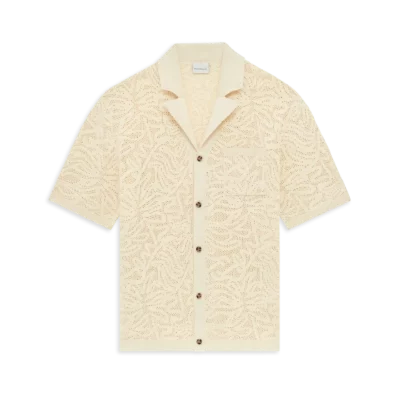 Chemise beige en maille dentelle DRÔLE DE MONSIEUR