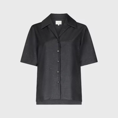 Chemise noire manches courtes "BOA" LOULOU DE SAISON