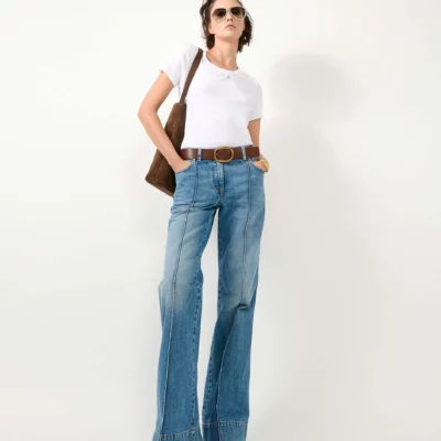 Jean flare en denim bleu BARBARA BUI