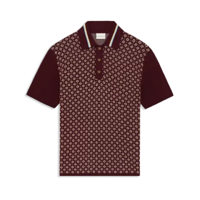 Polo maille jacquard bordeaux DRÔLE DE MONSIEUR
