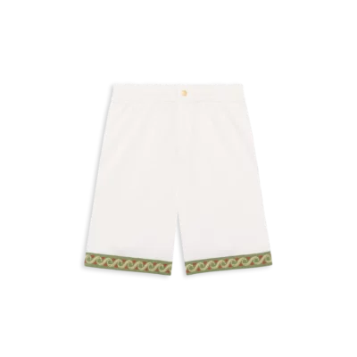 Short blanc piqué brodé DRÔLE DE MONSIEUR