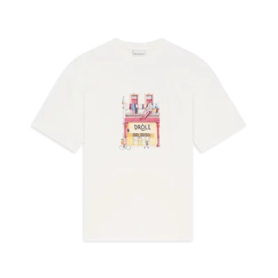 Tee-shirt blanc "Drôle Café" DRÔLE DE MONSIEUR