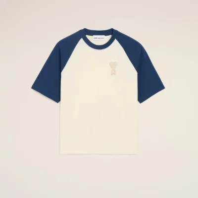 Tee-shirt blanc et bleu AMI PARIS