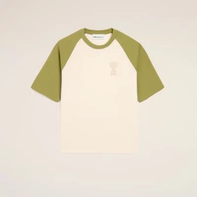 Tee-shirt blanc et vert AMI PARIS