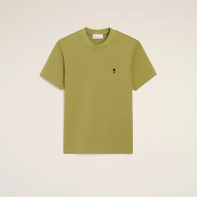 Tee-shirt manches courtes vert AMI PARIS