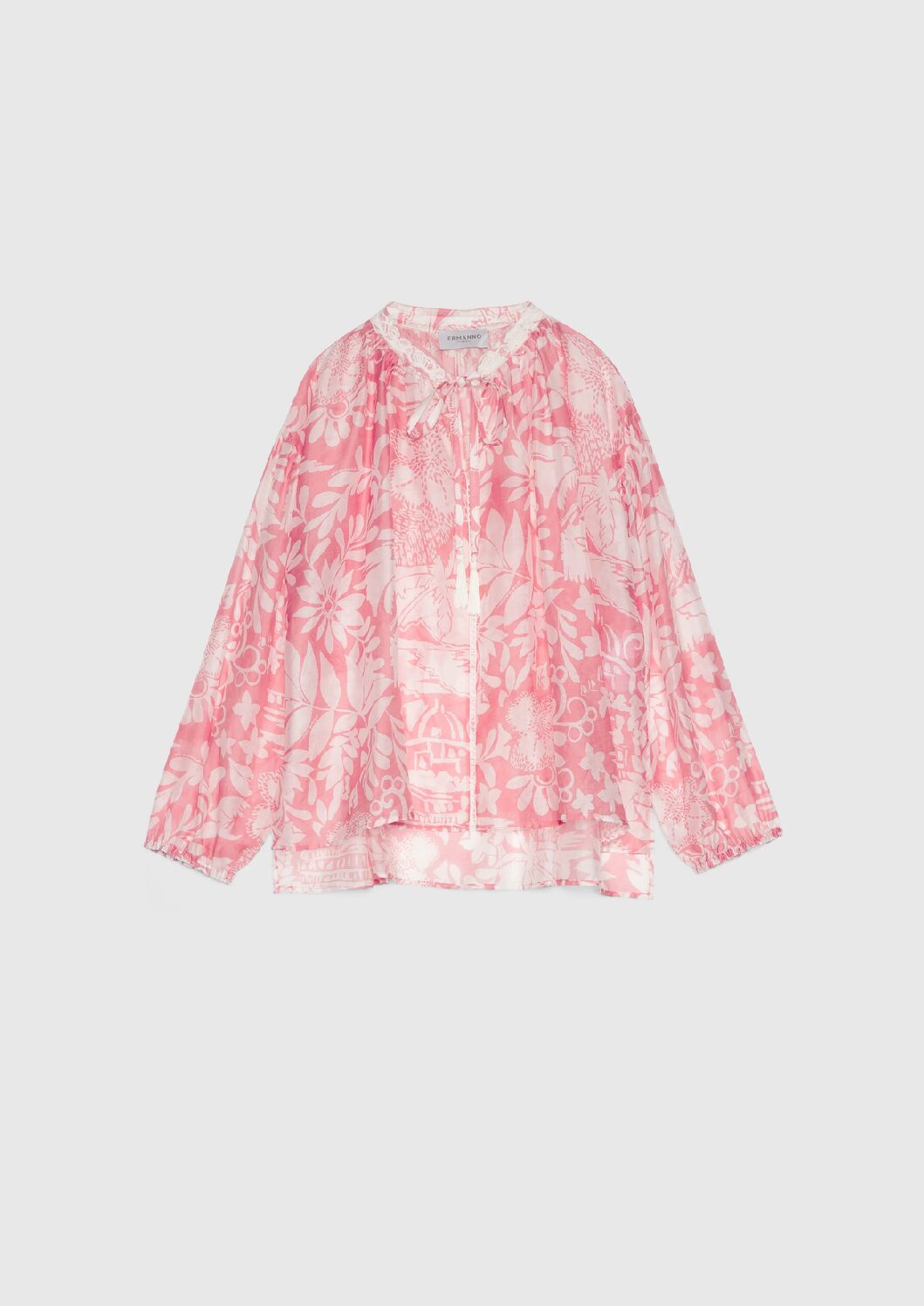 Blouse en mousseline imprimé tropicale ERMANNO FIRENZE