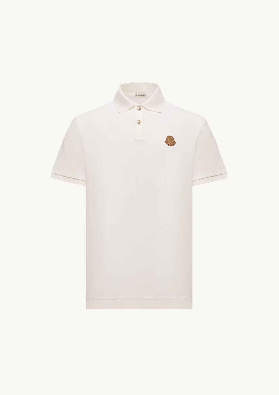 Polo en piqué de coton blanc MONCLER