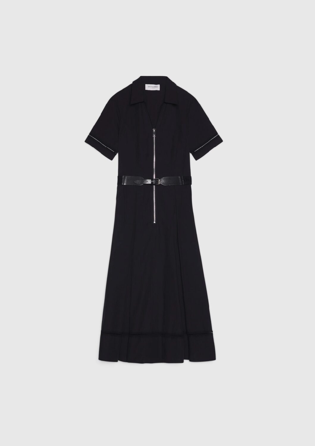Robe chemise en popeline noir ERMANNO FIRENZE