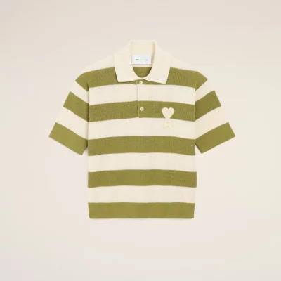 Polo à rayures manches courtes AMI PARIS