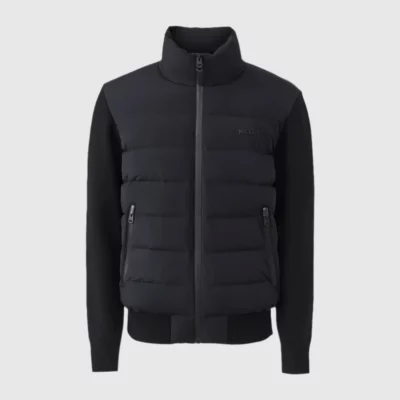 Veste noire en bi matière "HANEY-CITY" MACKAGE