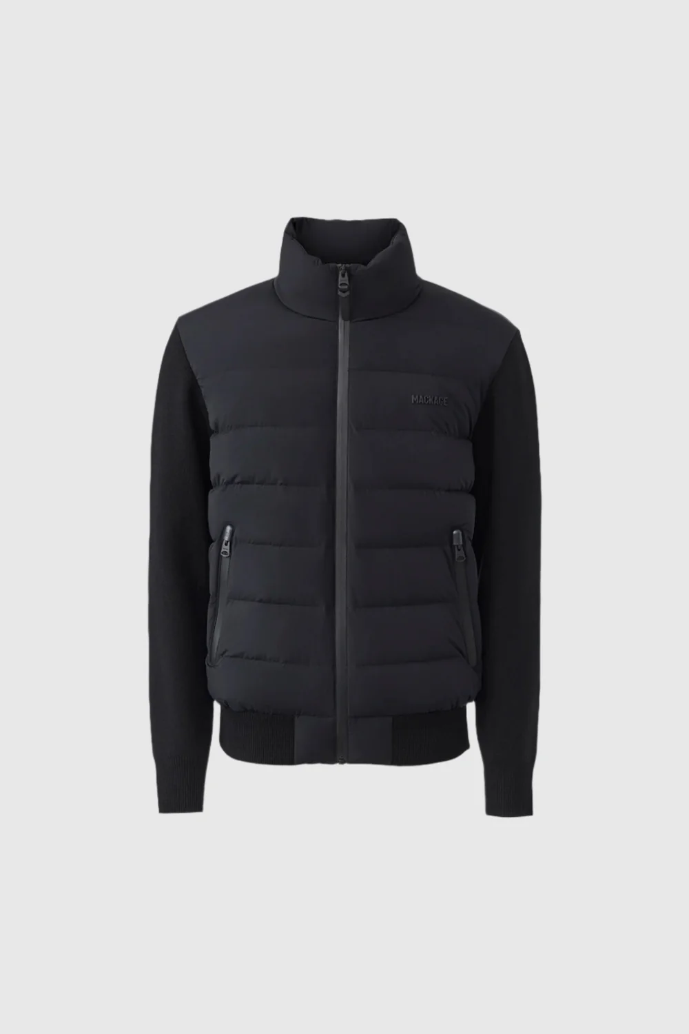 Veste noire en bi matière "HANEY-CITY" MACKAGE