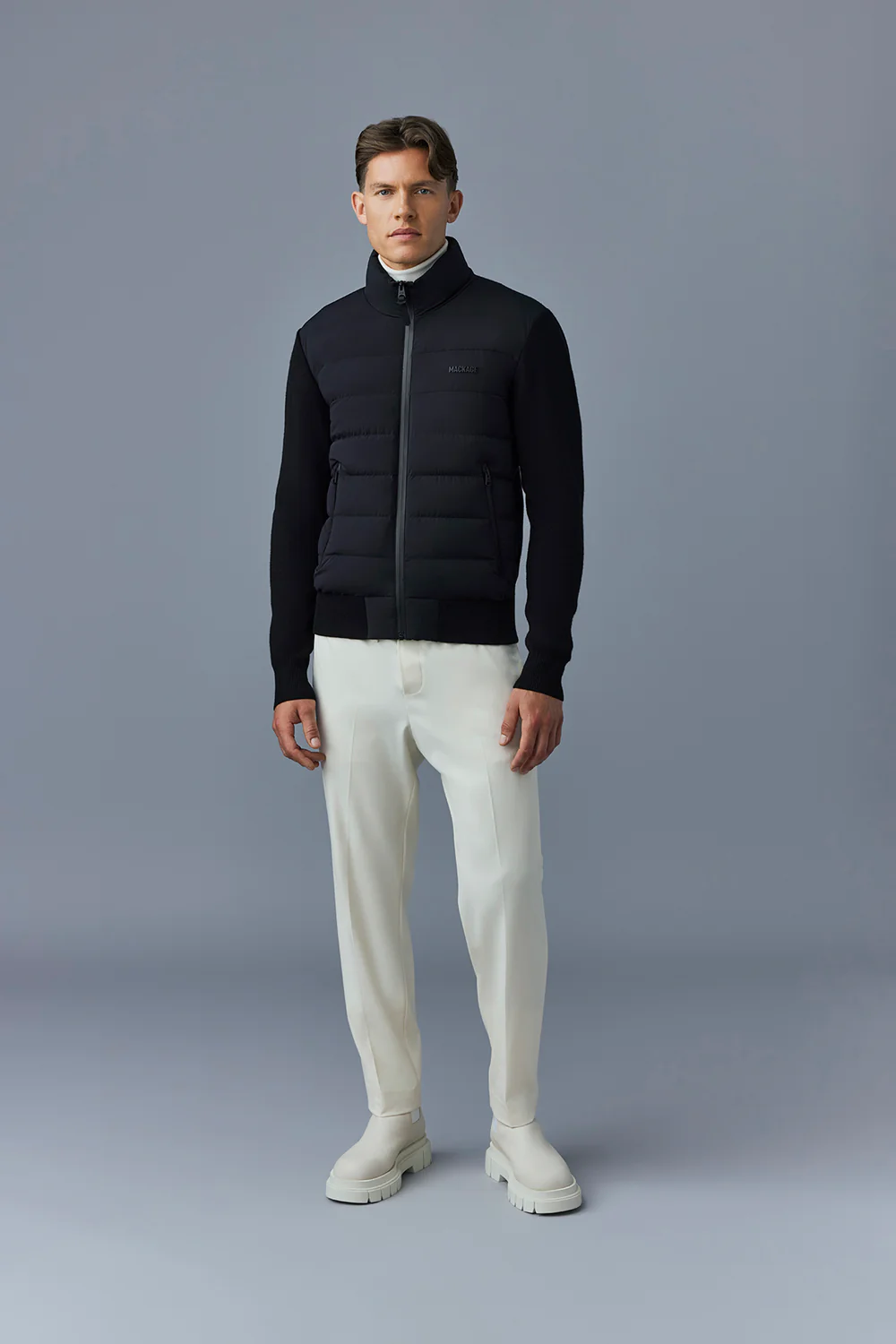 Veste noire en bi matière "HANEY-CITY" MACKAGE – Image 3