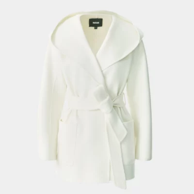 Manteau portefeuille en laine crème "PAYA-Z" MACKAGE