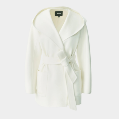 Manteau portefeuille en laine crème "PAYA-Z" MACKAGE