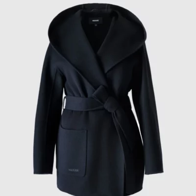 Manteau portefeuille en laine noire "PAYA-Z" MACKAGE