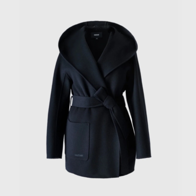 Manteau portefeuille en laine noire "PAYA-Z" MACKAGE