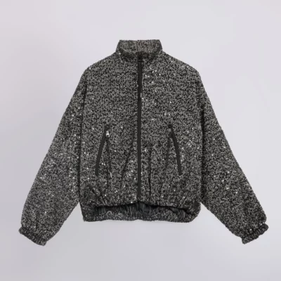 Blouson en tweed chevron paillettes ERMANNO FIRENZE