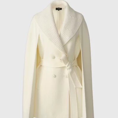 Manteau-cape en laine crème "SUSIE" MACKAGE