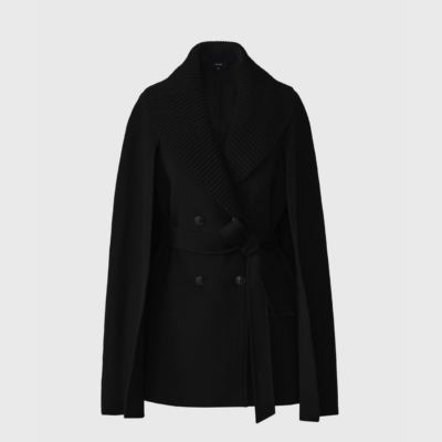 Manteau-cape en laine noire "SUSIE" MACKAGE