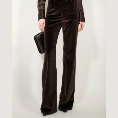 Pantalon flare en velours moka BARBARA BUI