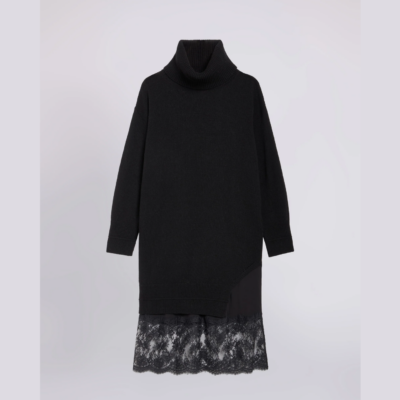 Robe en maille et dentelle noire ERMANNO FIRENZE