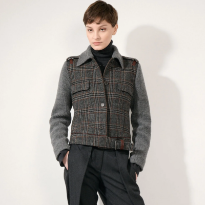 Blouson en Prince de Galles gris BARBARA BUI