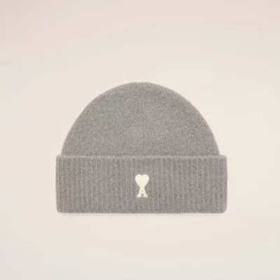 Bonnet gris en alpaga AMI PARIS