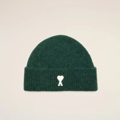 Bonnet vert en alpaga AMI PARIS