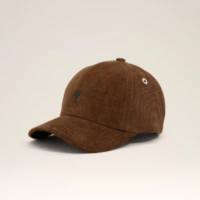 Casquette velours marron AMI PARIS