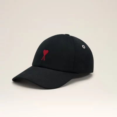Casquette noir cœur rouge AMI PARIS
