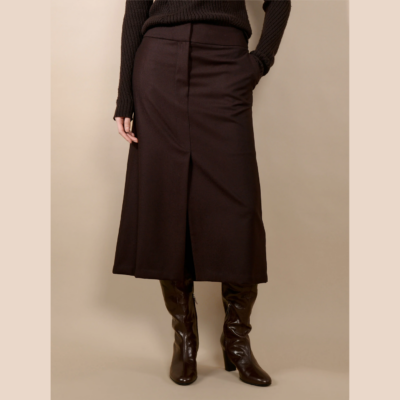 Jupe midi en flanelle bordeaux BARBARA BUI