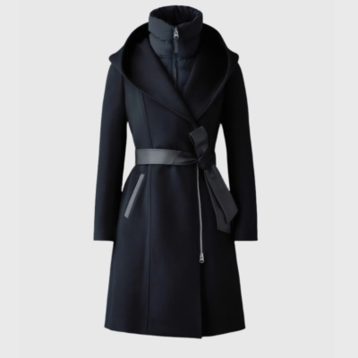 Manteau noir 2-en-1 en laine "SHIA-SLB" MACKAGE