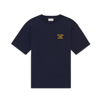 Tee-shirt marine et jaune "SLOGAN" DRÔLE DE MONSIEUR